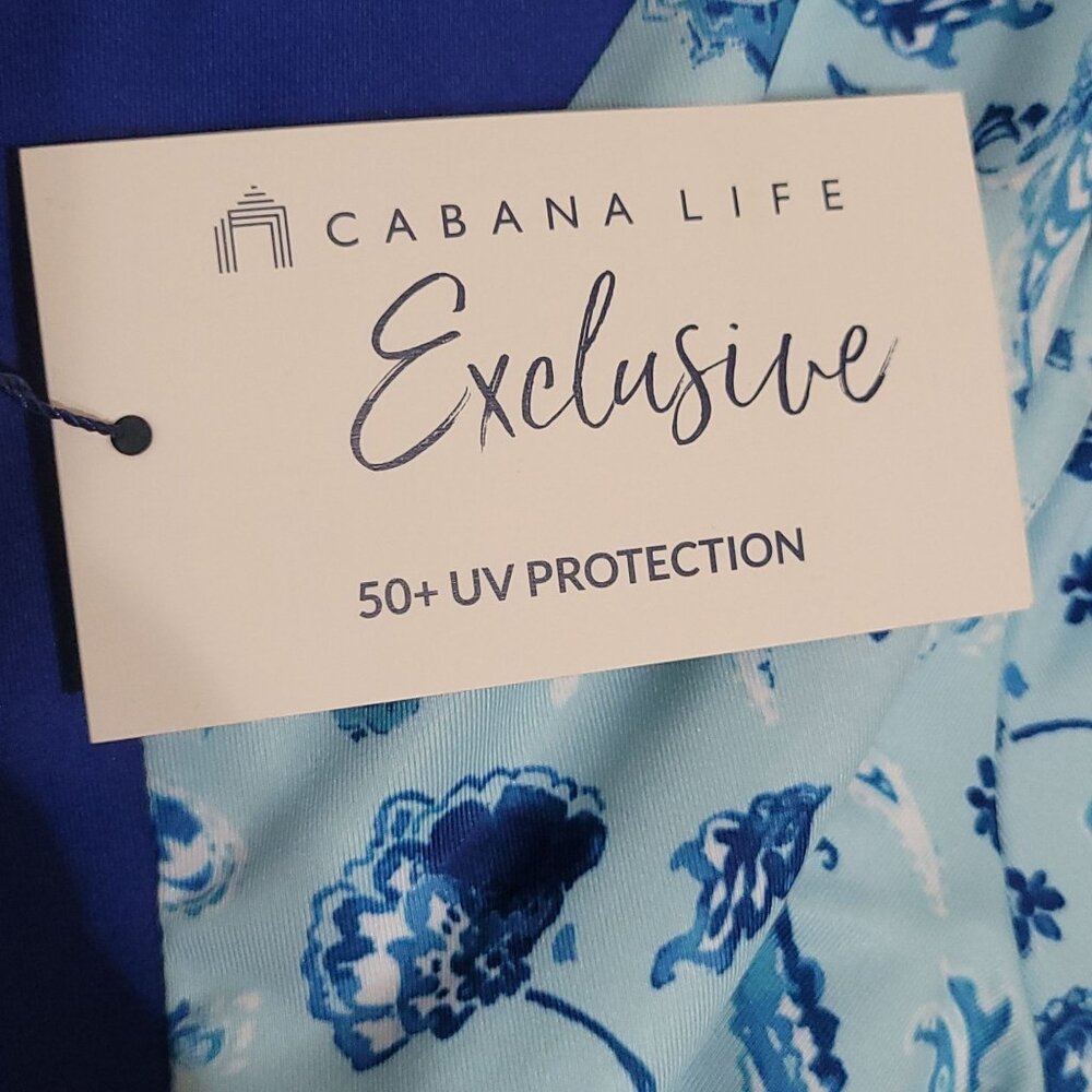 Cabana Life Blue Paisley Tunic Dress Womens Large 10/12 UPF50+ UV Protection - Picture 10 of 11
